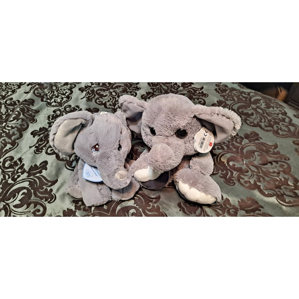2 Stuffed Elephants, Precious Moments Tuk, Taddle‎ Toes Aurora, NWT